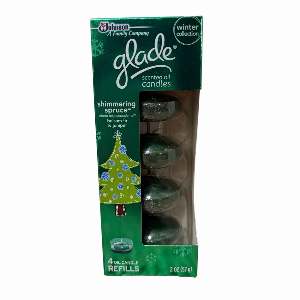 New Glade Scented Oil Candles‎ Refills Shimmering Spruce Winter Collection